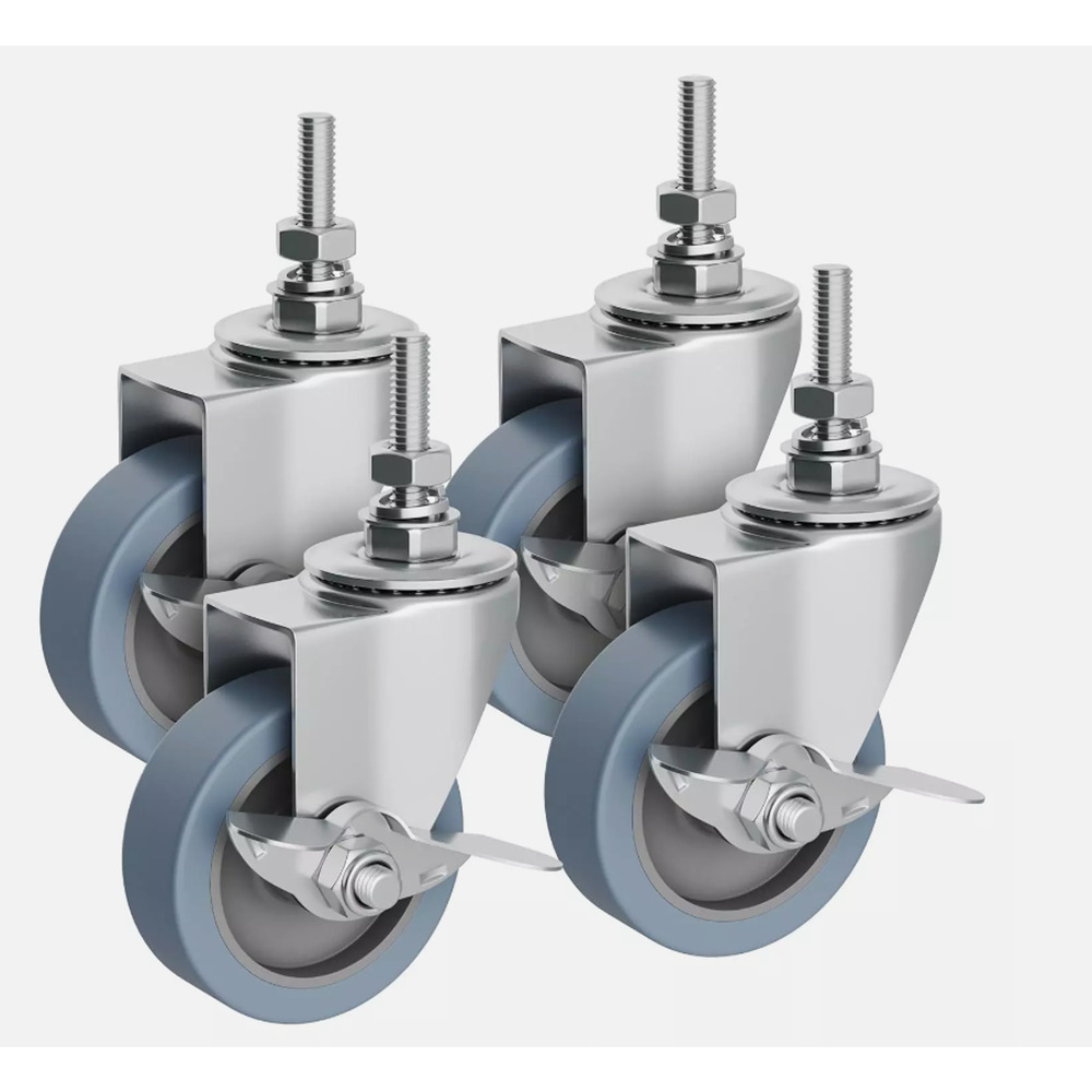 Houseables Caster Wheels, 3” Casters Set of 4 Heavy Duty, Locking Casters, Screw